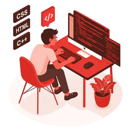 man working on computer graphic